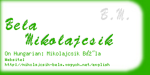 bela mikolajcsik business card